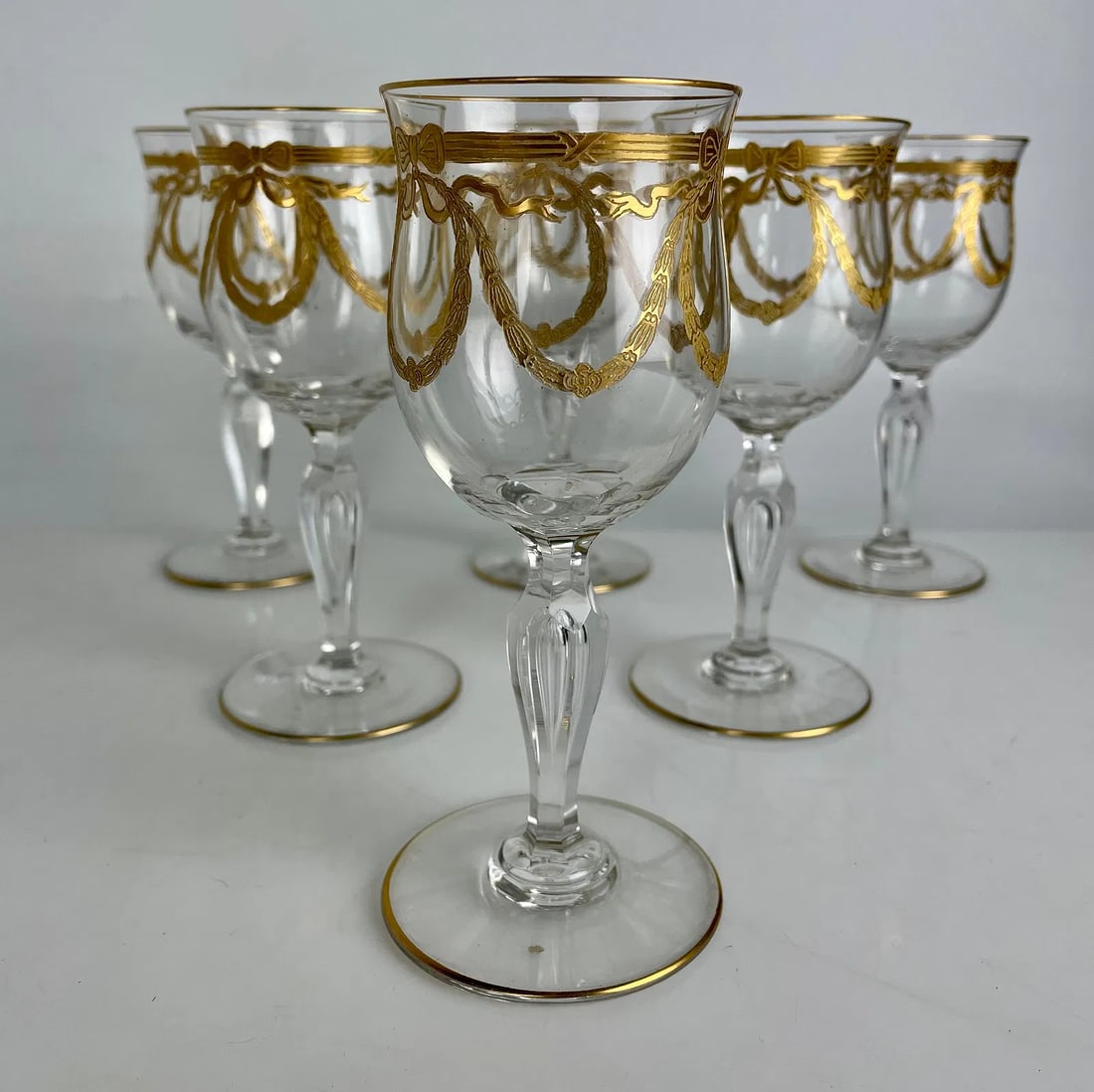 SET OF 6 GILT MOSER WINE GLASSES (1 of 3)
