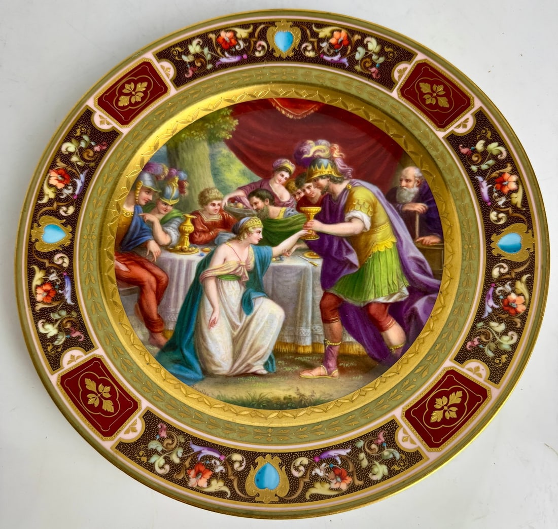 19TH C. ROYAL VIENNA PORCELAIN PLATE: Measures 9.5” in good condition. Estimate $800-1000