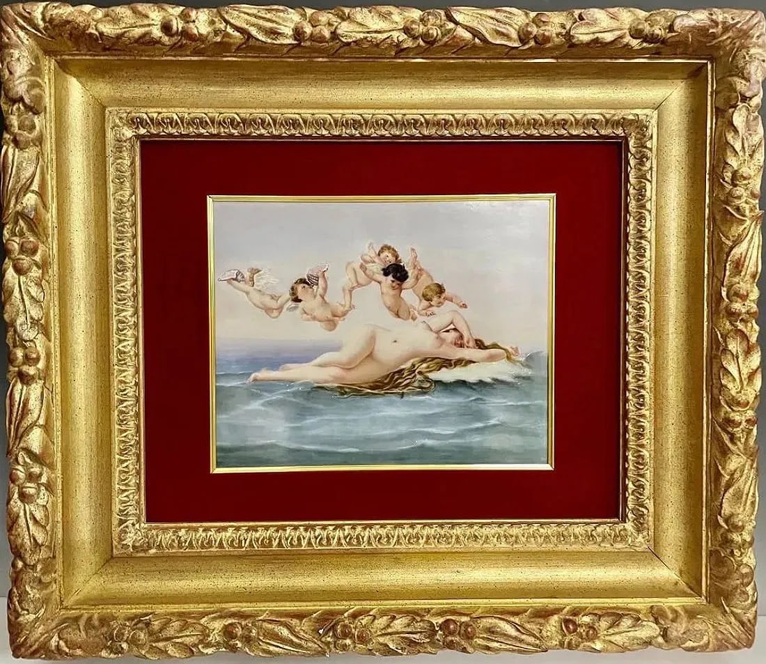 BERLIN KPM PORCELAIN PLAQUE: Circa 1900. Porcelain measures 11 inches x 9 inches out of the frame. In good condition. Estimate $5.000-6.000