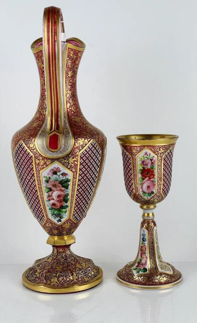 A FINE MOSER EWER AND GLASS - 2