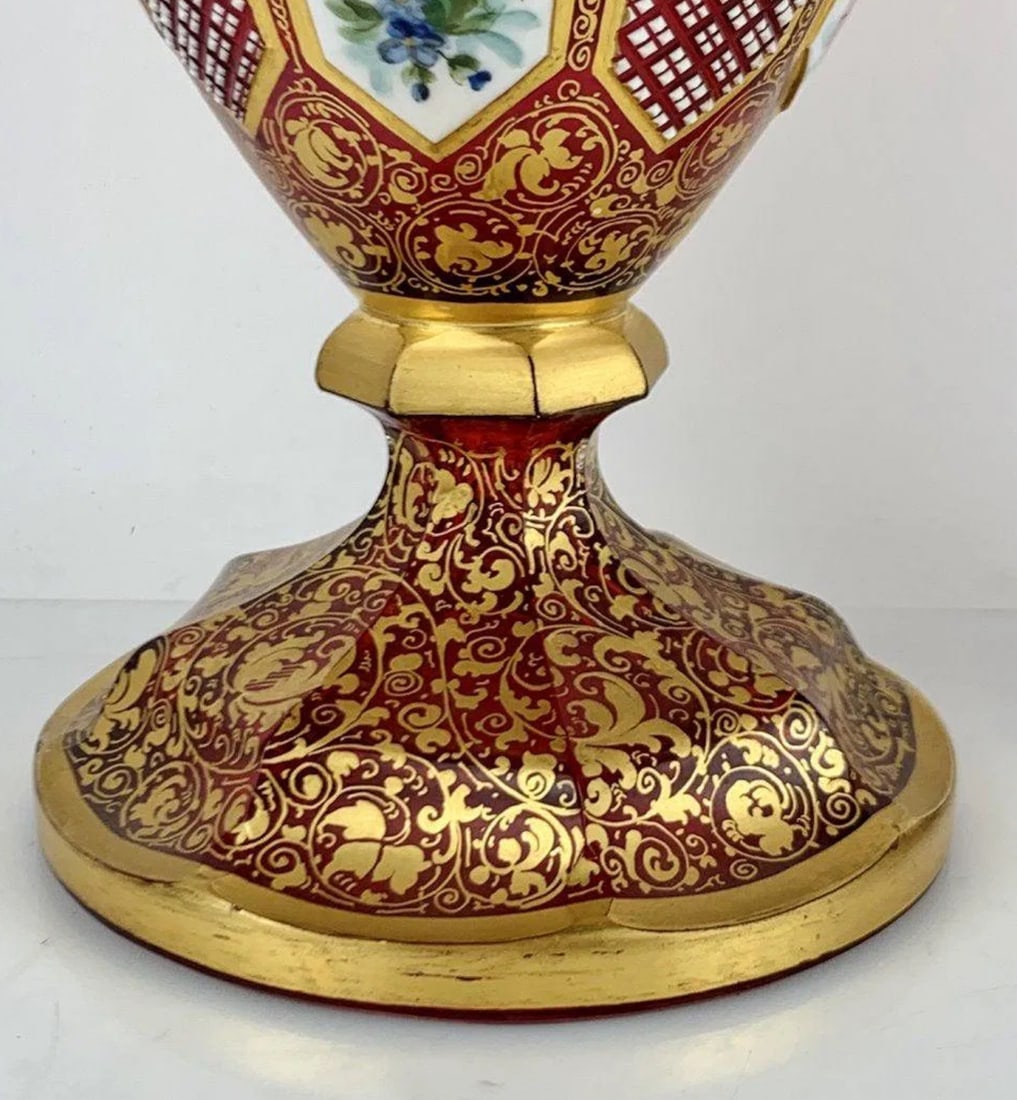 A FINE MOSER EWER AND GLASS - 4