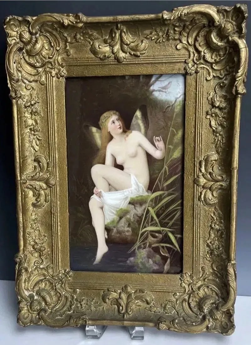 A LARGE BERLIN KPM PORCELAIN PLAQUE OF PSYCHE: Circa 1880. Measures 13 x 8 inches unframed. Incised scepter and KPM marks. Plaque in good condition. Estimate $5.000-6.009