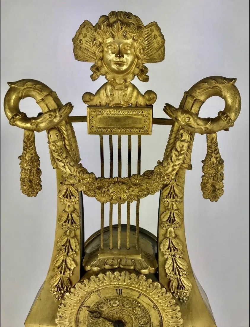 EMPIRE STYLE DORE BRONZE CLOCK - 4