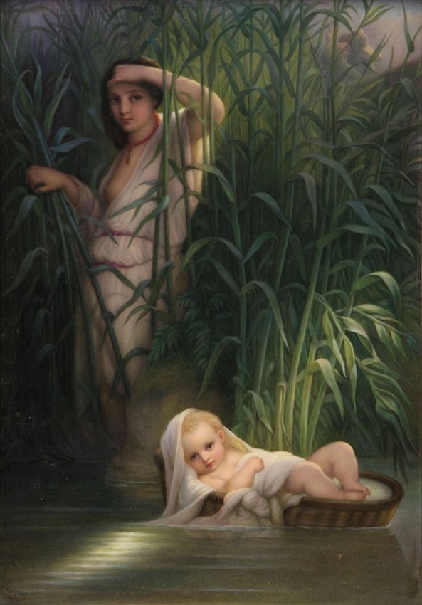 BERLIN KPM PORCELAIN PLAQUE OF MOSES: 10" x 7". Estimate $1.500-2.000