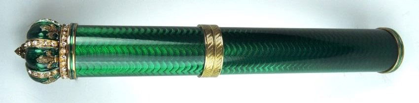 AUSTRIAN GILT SILVER AND ENAMEL CIGAR HOLDER (1 of 1)