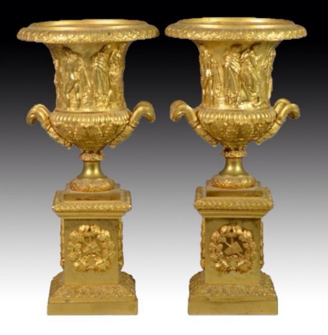 A PAIR OF EMPIRE STYLE VASES CIRCA 1880 (1 of 1)