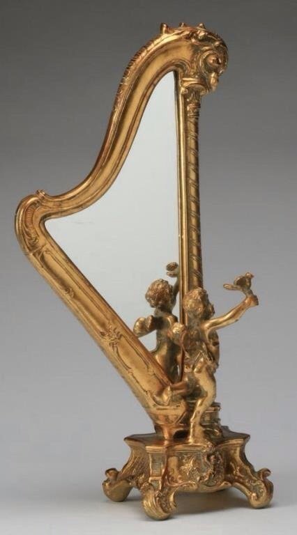 LARGE ITALIAN GILT WOOD TABLE TOP MIRROR (1 of 1)