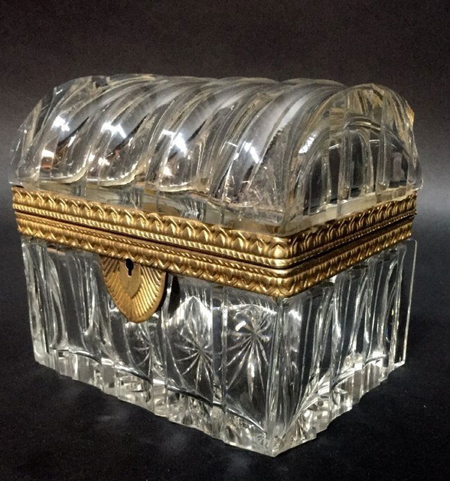 A SIGNED ORMOLU MOUNTED BACCARAT CRYSTAL BOX (1 of 3)