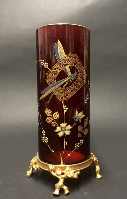SIGNED ORMOLU MOUNTED JAPONAISM BACCARAT VASE (1 of 4)