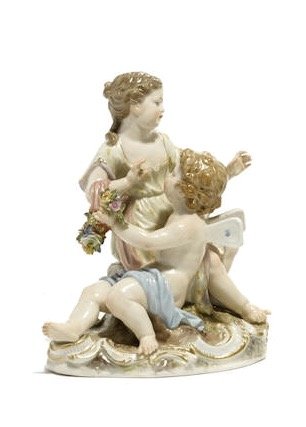 A 19TH CENTURY MEISSEN GROUP OF PLAYFUL PUTIS (1 of 1)