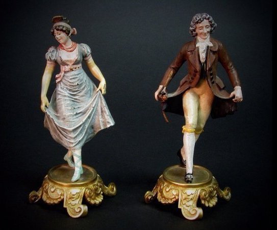 PAIR OF 19TH C. AUSTRIAN COLD PAINTED BRONZE FIGURES (1 of 4)