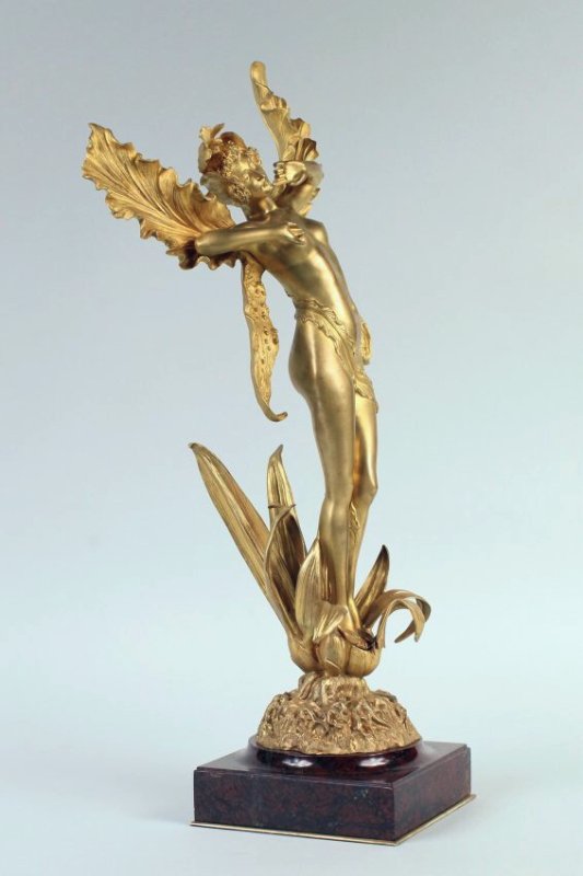 AN IMPOSING LOUIS CHALON DORE BRONZE "THE FLOWER GIRL" (1 of 6)