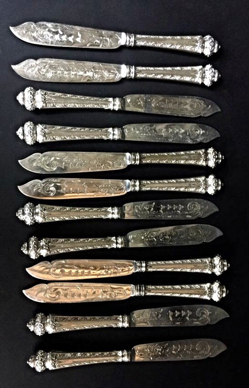 SET OF 12 VICTORIAN FISH KNIVES AND FORKS (1 of 4)