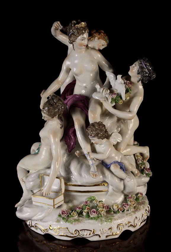 A LARGE 19TH CENTURY MEISSEN STYLE  GROUP (1 of 6)