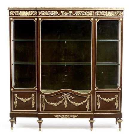 19TH C. LOUIS XVI STYLE ORMOLU MOUNTED VITRINE (1 of 1)