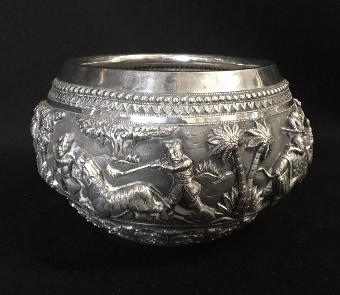 ANTIQUE THAI SILVER BOWL (1 of 4)