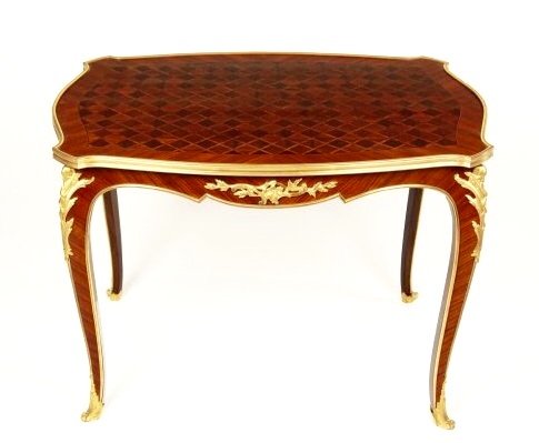 A LINKE STYLE ORMOLU MOUNTED OCCASIONAL TABLE (1 of 7)