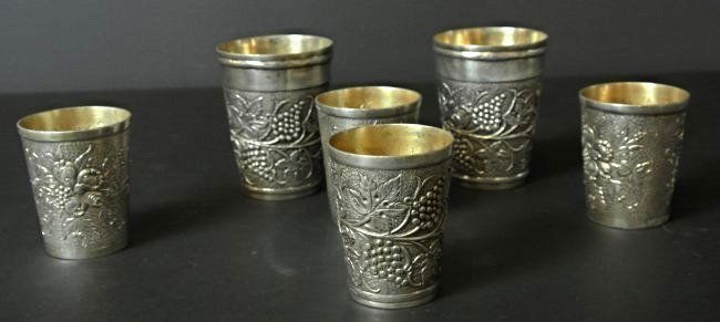 SET OF 6 CONTINENTAL SILVER GOBLETS (1 of 2)