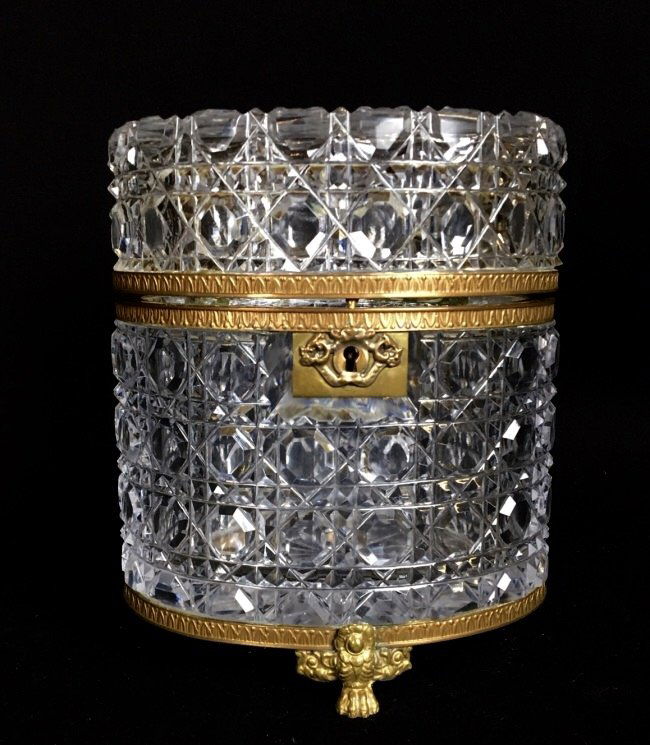 19TH CENTURY EMPIRE STYLE ORMOLU MOUNTED BACCARAT BOX (1 of 3)