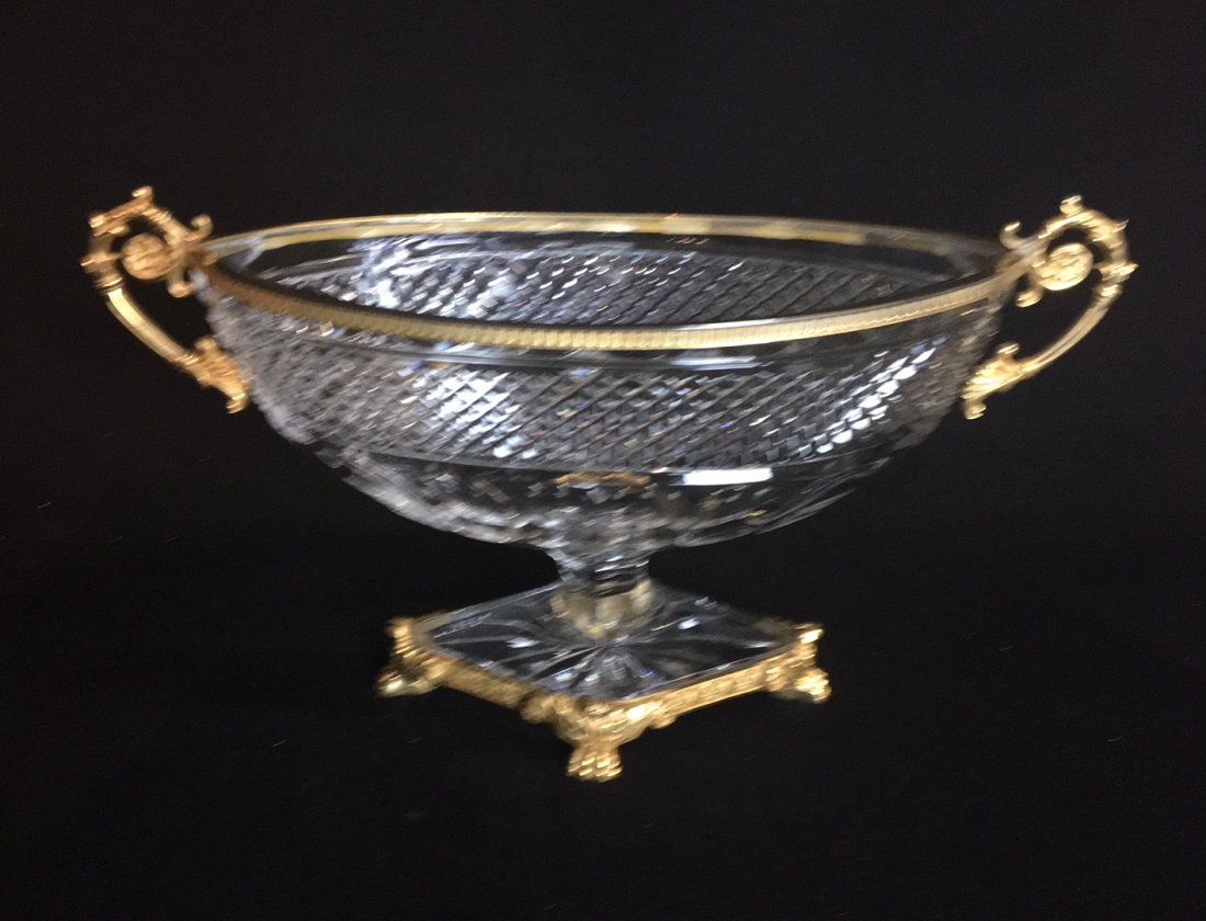 BACCARAT STYLE ORMOLU MOUNTED CENTERPIECE (1 of 3)