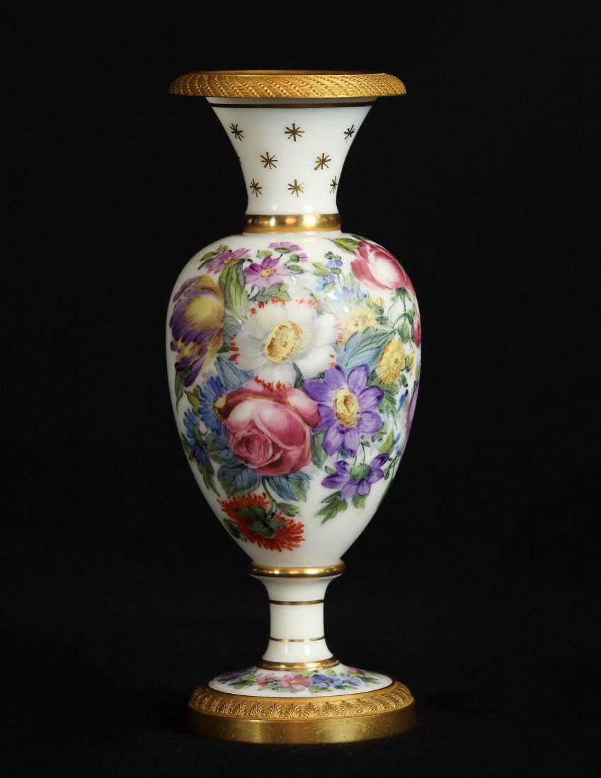 ORMOLU MOUNTED BACCARAT OPALINE GLASS VASE (1 of 3)