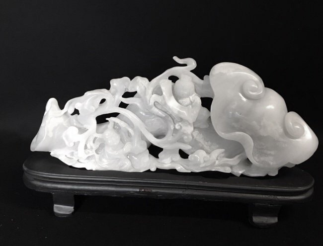 LARGE CHINESE WHITE JADE CARVING (1 of 2)