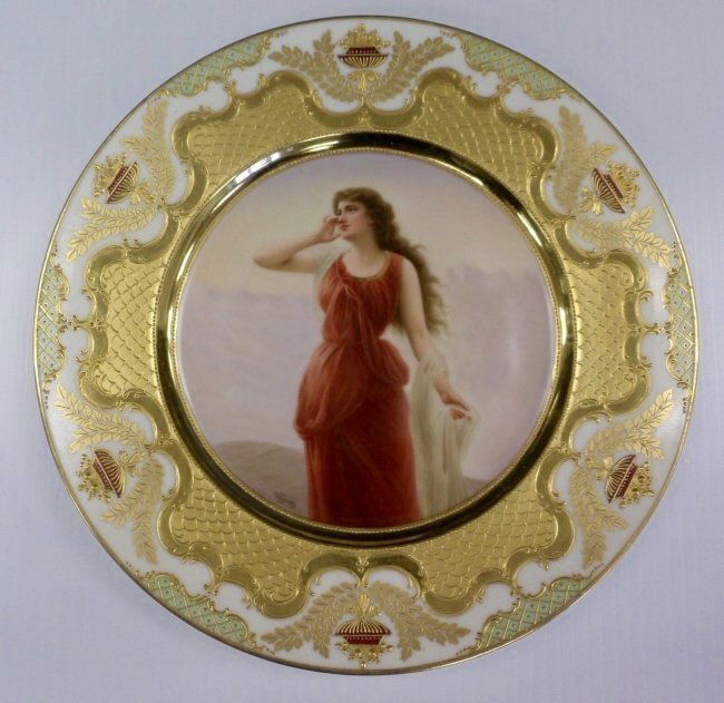 19TH CENTURY ROYAL VIENNA PLATE SIGNED WAGNER (1 of 2)