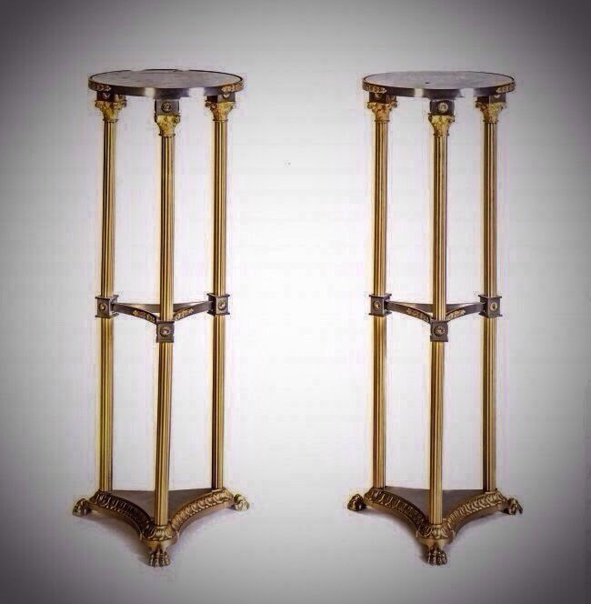 PAIR OF MID CENTURY ITALIAN BRONZE PEDESTALS (1 of 1)