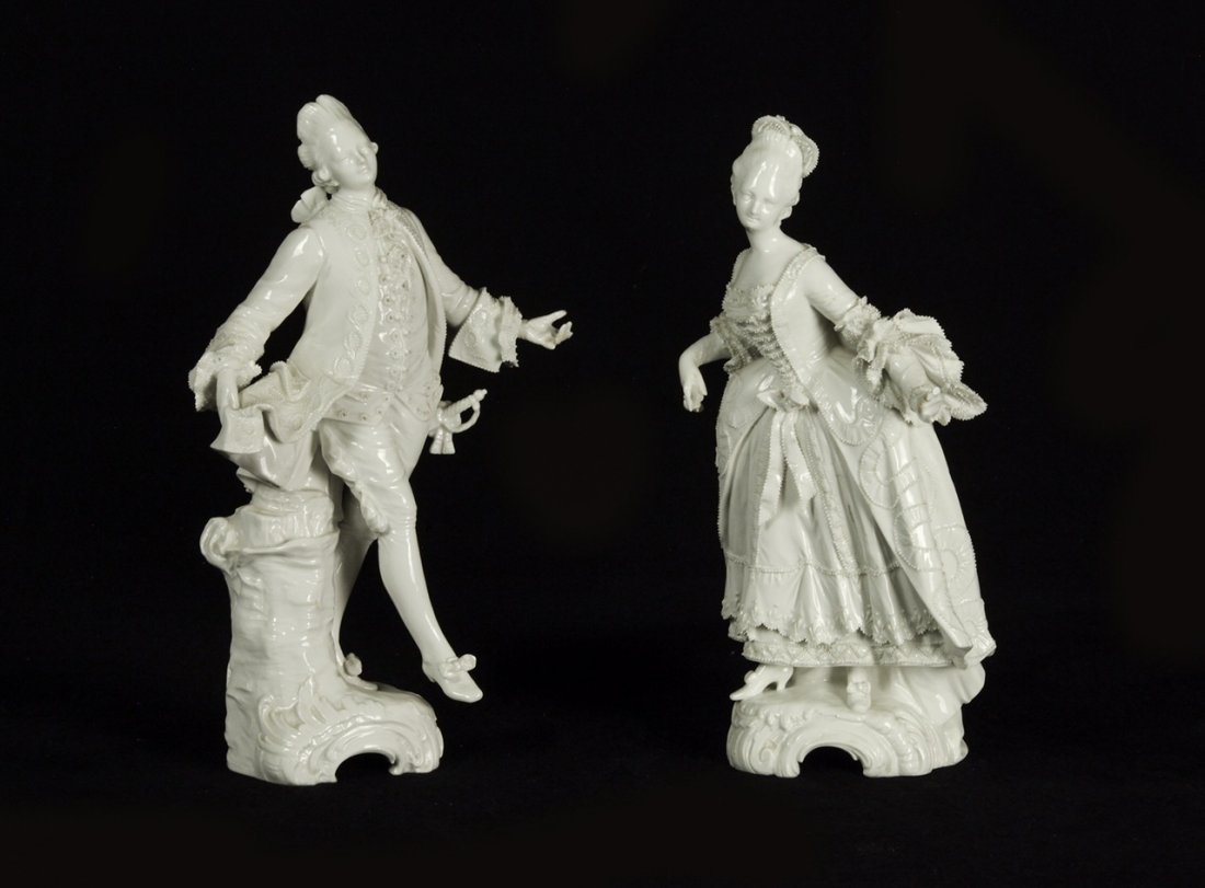 A PAIR OF 19TH CENTURY BERLIN KPM PORCELAIN FIGURES (1 of 3)