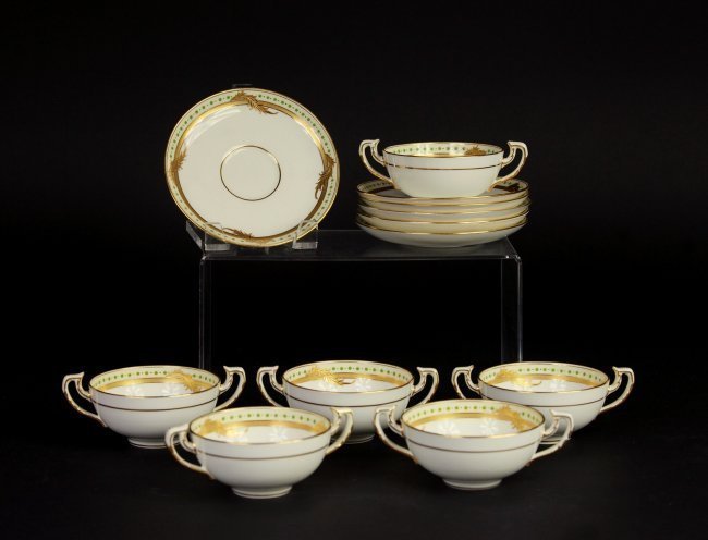 A SET OF 6 MINTON PORCELAIN BOULLIONS (1 of 4)