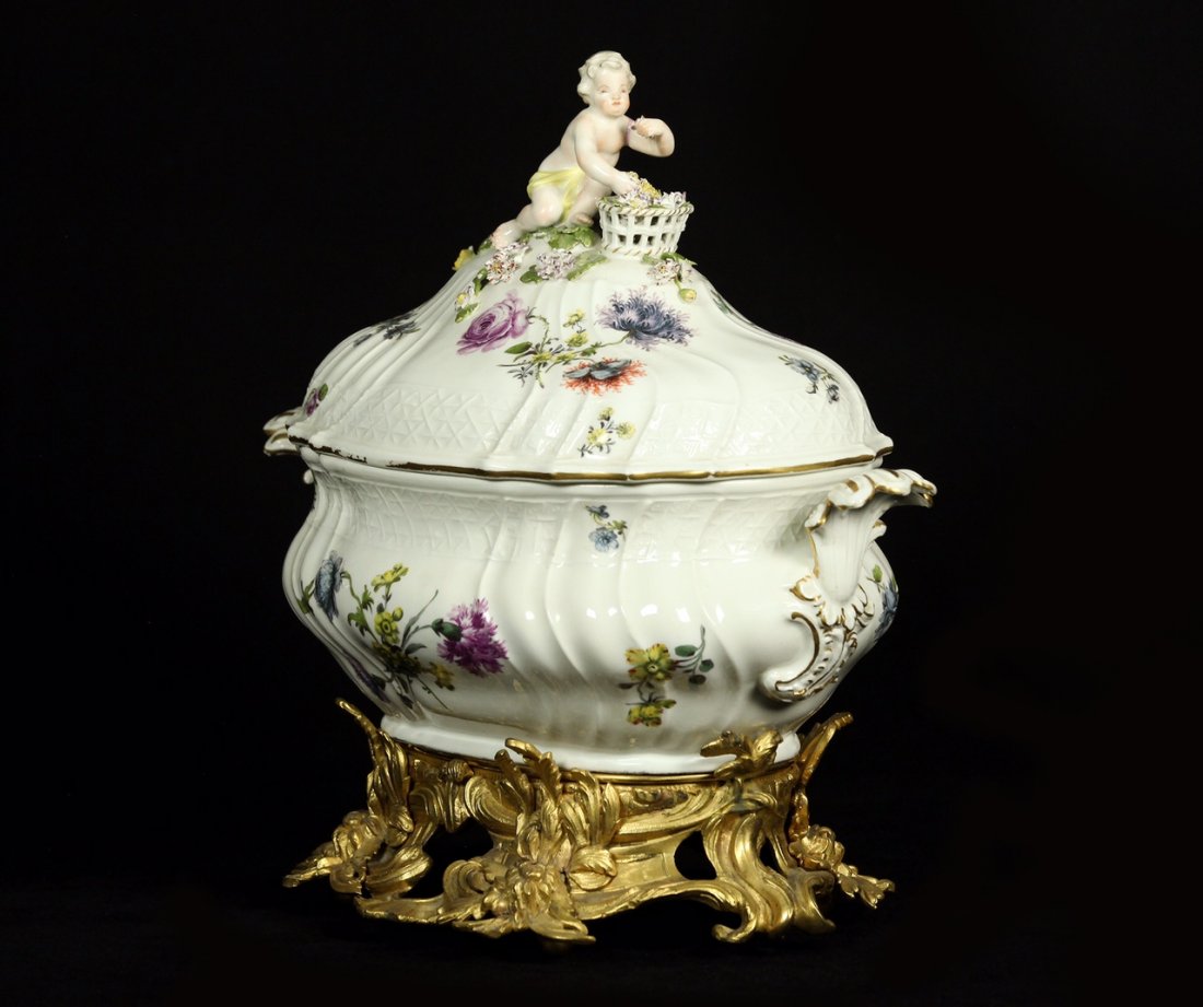 18TH CENTURY ORMOLU MOUNTED MEISSEN TOUREEN (1 of 3)
