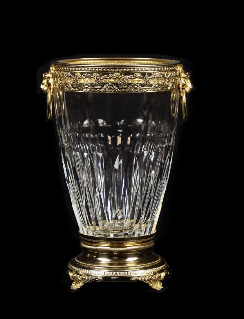 A LARGE DORE BRONZE MOUNTED BACCARAT ICE BUCKET (1 of 4)