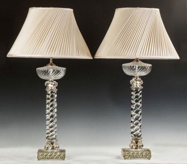 19TH CENTURY PAIR OR BACCARAT CRYSTAL LAMPS (1 of 1)