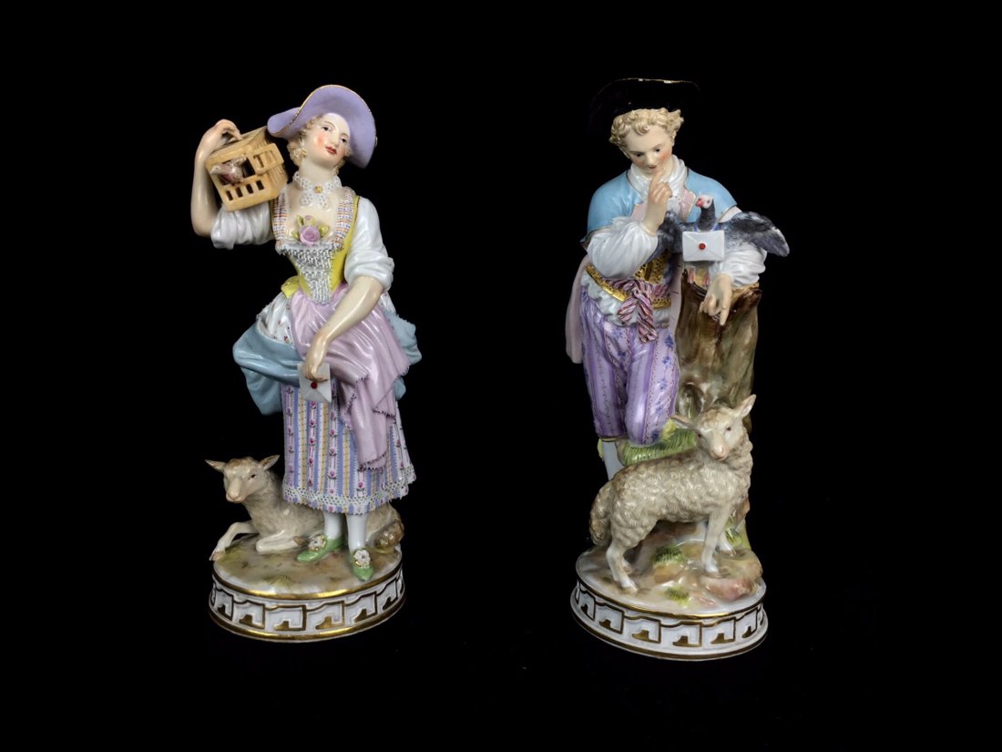 PAIR OF 19TH CENTURY MEISSEN FIGURE OF FARMERS (1 of 1)