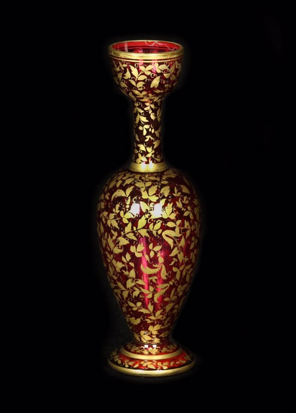 19TH CENTURY RUBY RED BOHEMIAN GLASS VASE (1 of 1)