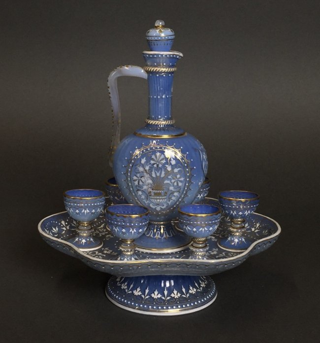 AN IMPOSING 19TH CENTURY LOBMEYR LIQUOR SET (1 of 4)