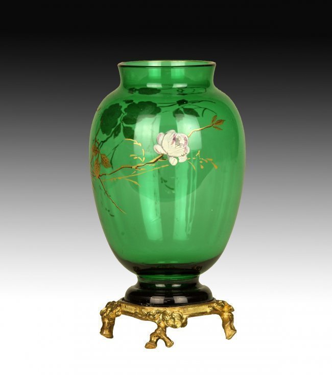 SIGNED ORMOLU MOUNTED JAPONAISM BACCARAT VASE (1 of 4)