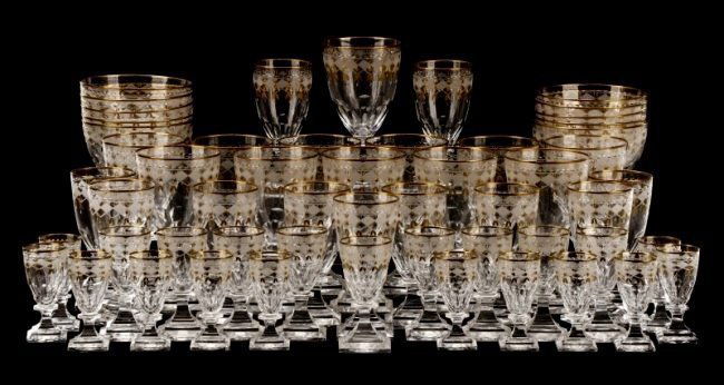 52 PEICE BACCARAT GLASS SET (1 of 2)