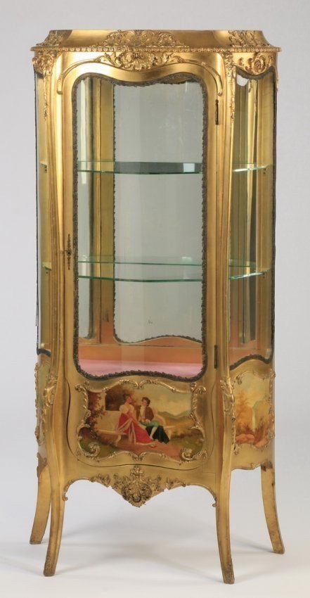 A  19TH CENTURY FRENCH VERNIS MARTIN VITRINE (1 of 2)