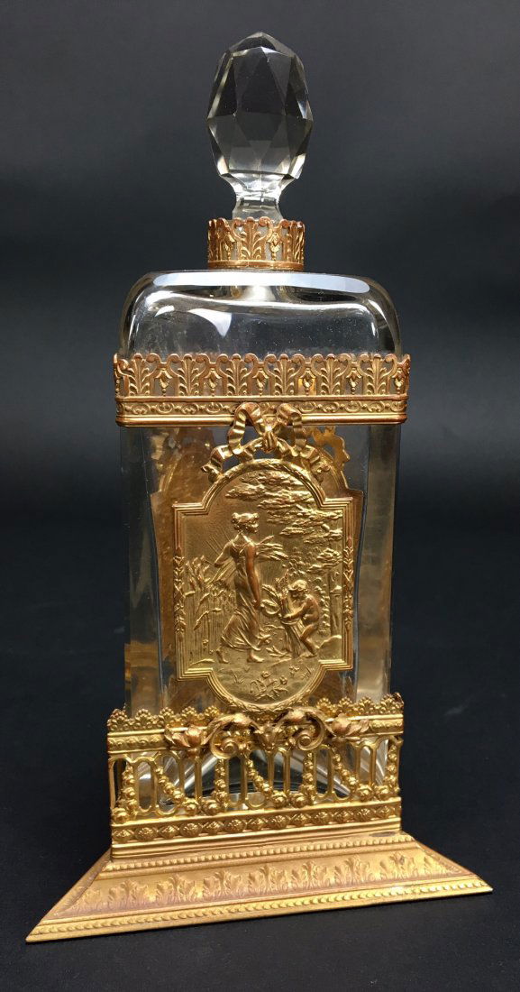 DORE BRONZE AND BACCARAT GLASS PERFUME BOTTLE (1 of 2)