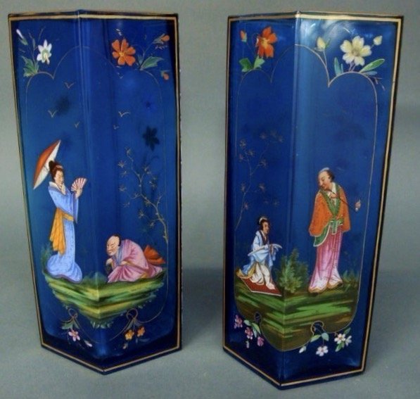 PAIR OF 19TH CENTURY MOSER VASES (1 of 2)