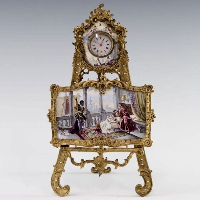 VIENNESE ENAMEL CLOCK (1 of 3)