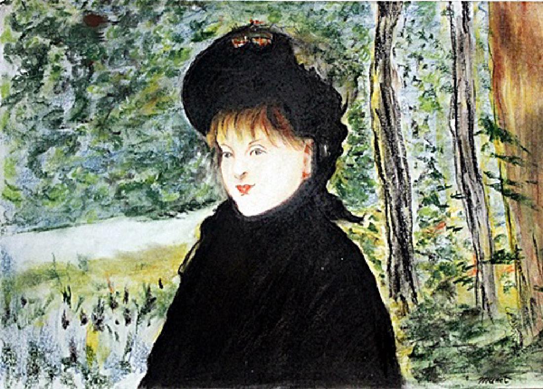 Ms Magdala 1880' - Pastel Drawing - Edouard Manet: Pastel Drawing on Paper in the manner of Edouard Manet. Size Approx. 19 x1 3 Inches
