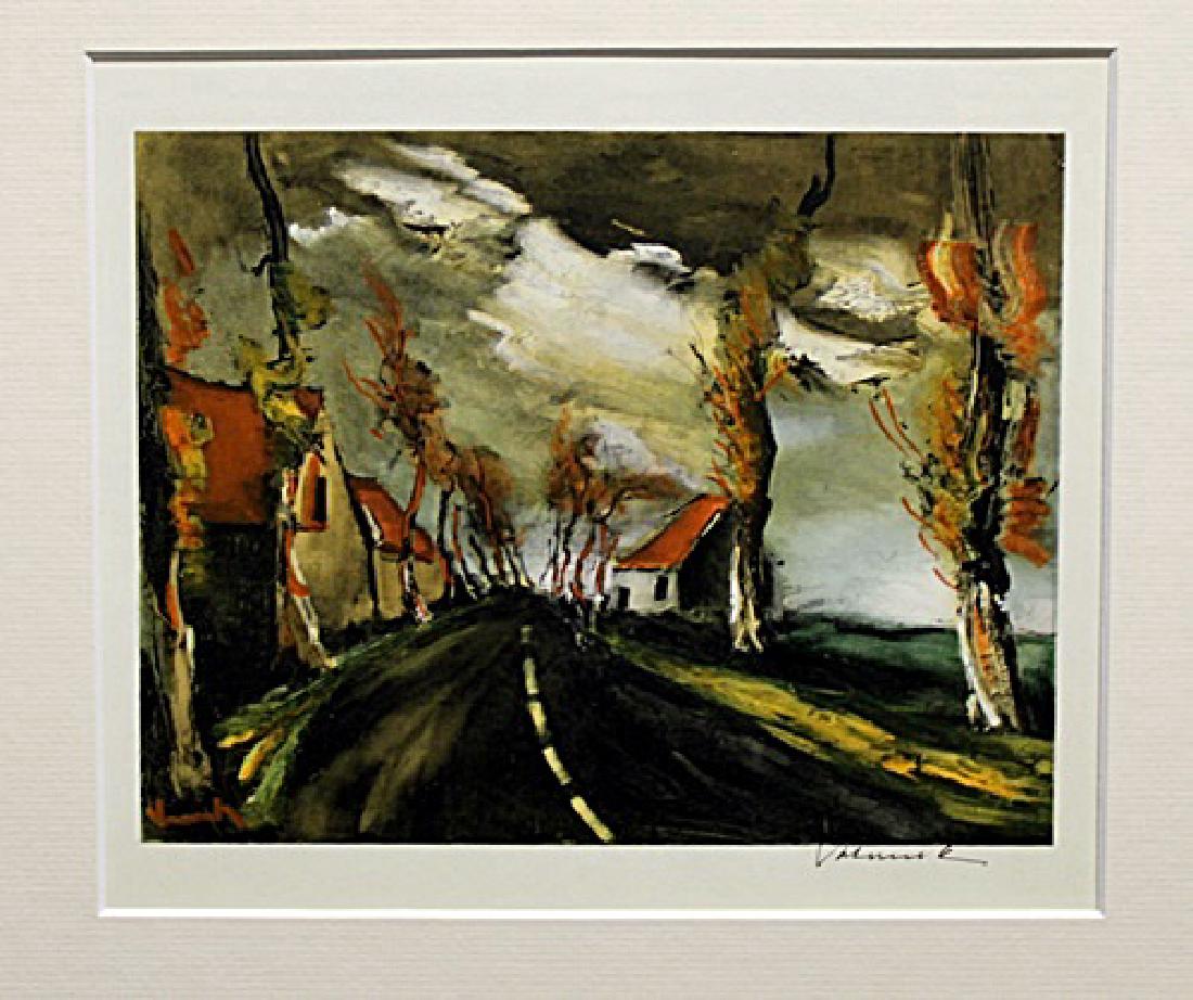 The Mortagne Road - Maurice De Vlaminck - Lithograph: Lithograph by Maurice De Vlaminck. Maurice de Vlaminck was a French painter. Along with André Derain and Henri Matisse he is considered one of the principal figures in the Fauve movement, a group of
