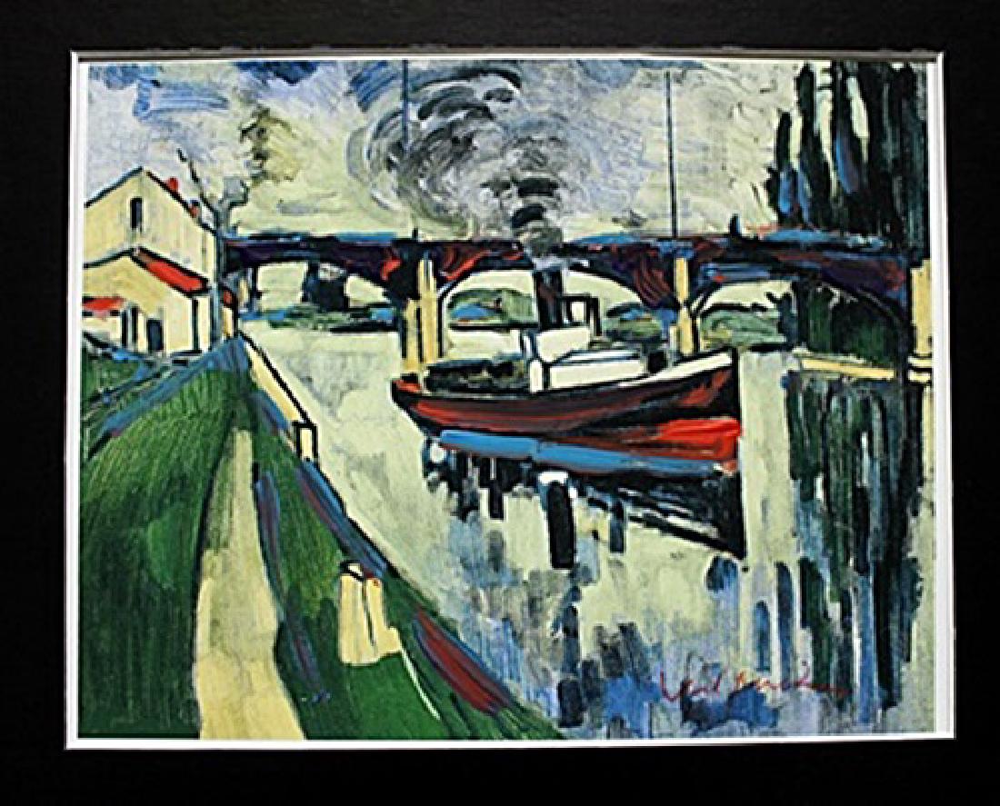 The Seine At Poissy - Maurice De Vlaminck - Lithograph: Lithograph by Maurice De Vlaminck. Maurice de Vlaminck was a French painter. Along with André Derain and Henri Matisse he is considered one of the principal figures in the Fauve movement, a group of