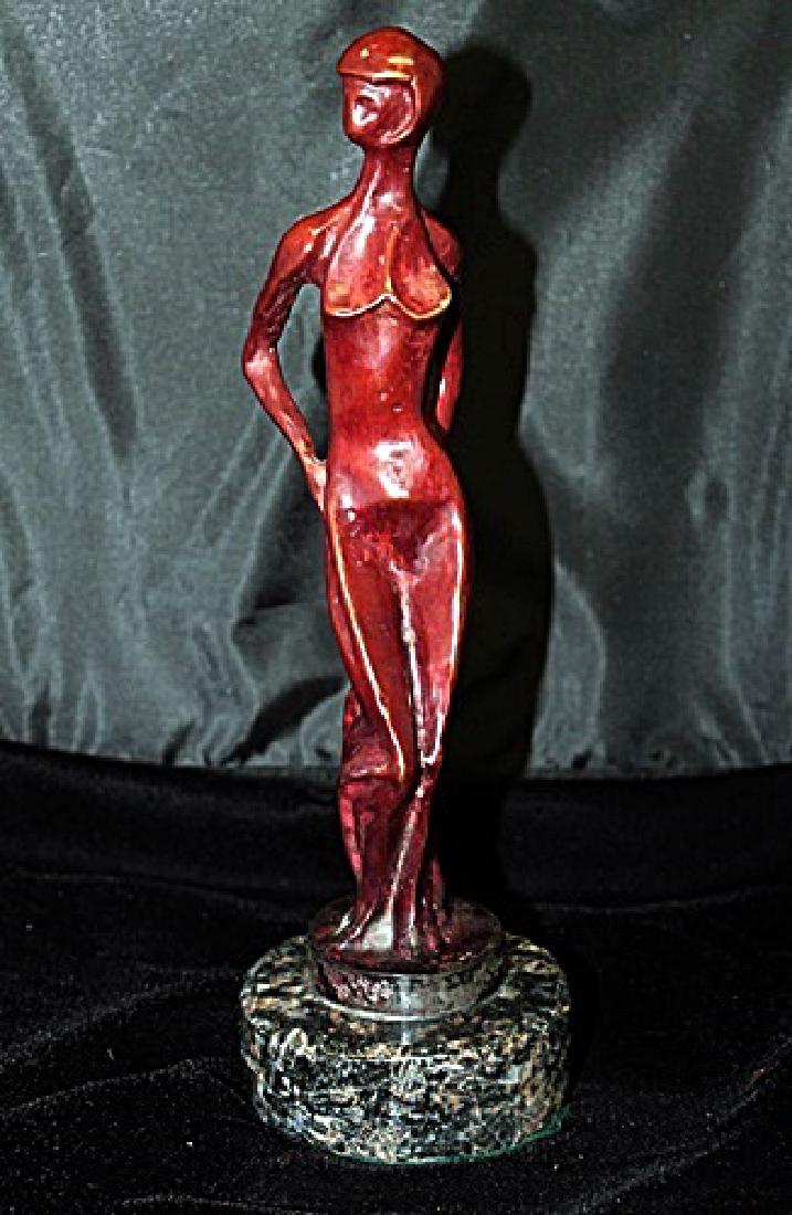 Signed Limited Edition Bronze Archipenko: Old recast patina bronze sculpture Alexander Archipenko, bearing a signature in a limited edition. Dimensions approx 12 x 5 x 5.