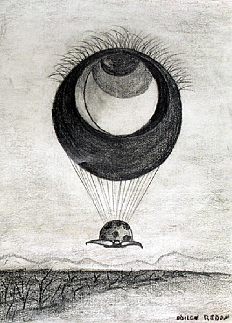 The Eye - Drawing on Paper - Odilon Redon: Drawing on Paper, bearing the signature , in the manner of Redon. Size Approx. 12 x 9 Inches