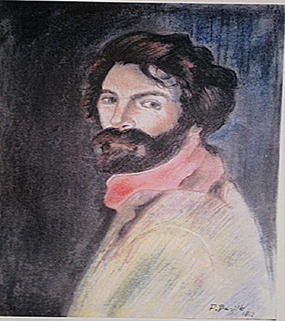 Frederic Bazille - Self Portrait: in the manner of Frederic Bazille "Self Portrait" Pastel on paper circa. 1862, private collection Approx. 19x13in. in the manner of Frederic Bazille was a French painter who helped found the Impressio