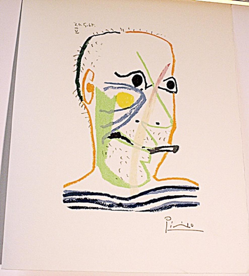 Lithograph after Pablo Picasso: Authentic Lithograph , Bearing an Interpretive Signature of the Artist, Size Approx. 13" x 10" In.