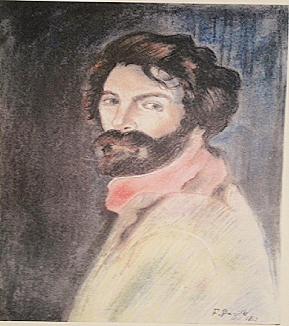 Frederic Bazille - Self Portrait: in the manner of Frederic Bazille "Self Portrait" Pastel on paper circa. 1862, private collection Approx. 19x13in. in the manner of Frederic Bazille was a French painter who helped found the Impressio